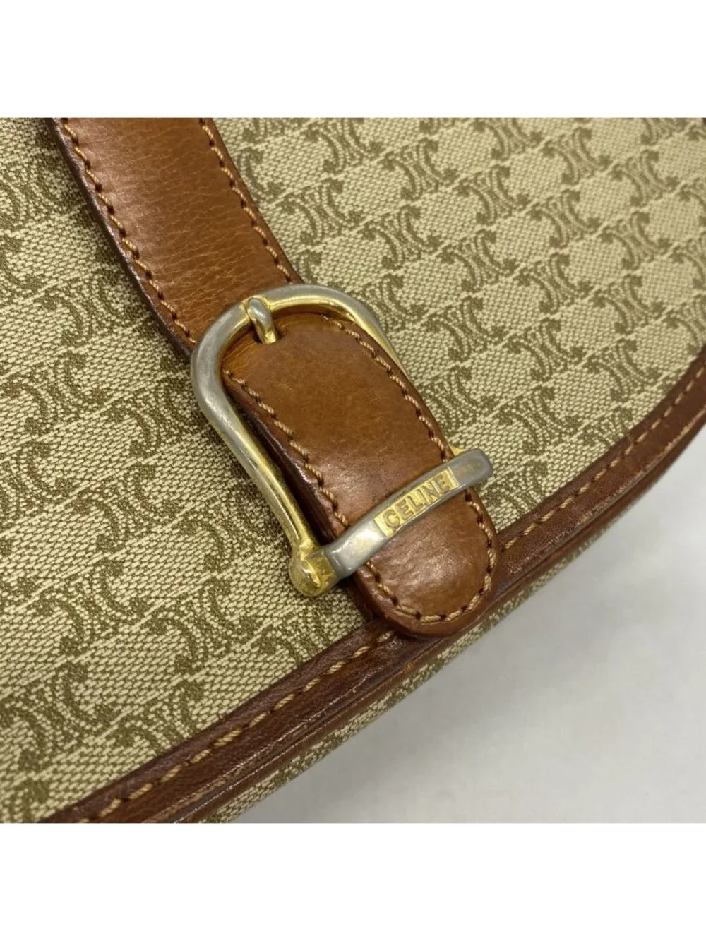 Celine Shoulder Bag Macadam Beige Gold - Picture 10 of 10